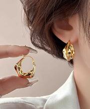 Original Design Gold Metal Hoop Earrings