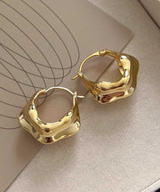 Original Design Gold Metal Hoop Earrings