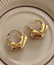 Original Design Gold Metal Hoop Earrings