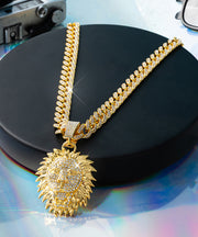 Original Design Gold Overgild Zircon Pendant Necklace