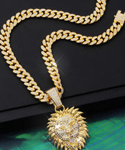 Original Design Gold Overgild Zircon Pendant Necklace