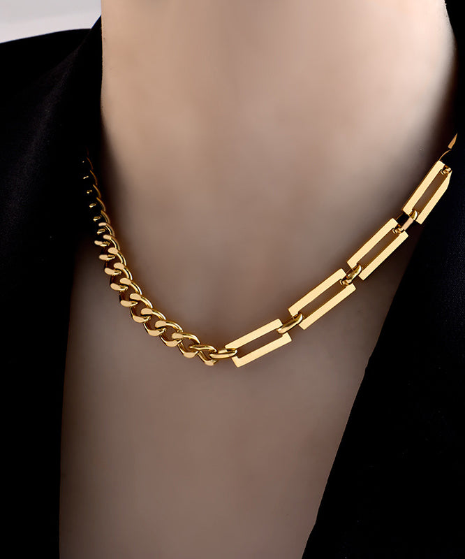 Original Design Gold Stainless Steel Chain Collar Necklace