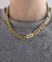 Original Design Gold Stainless Steel Chain Collar Necklace