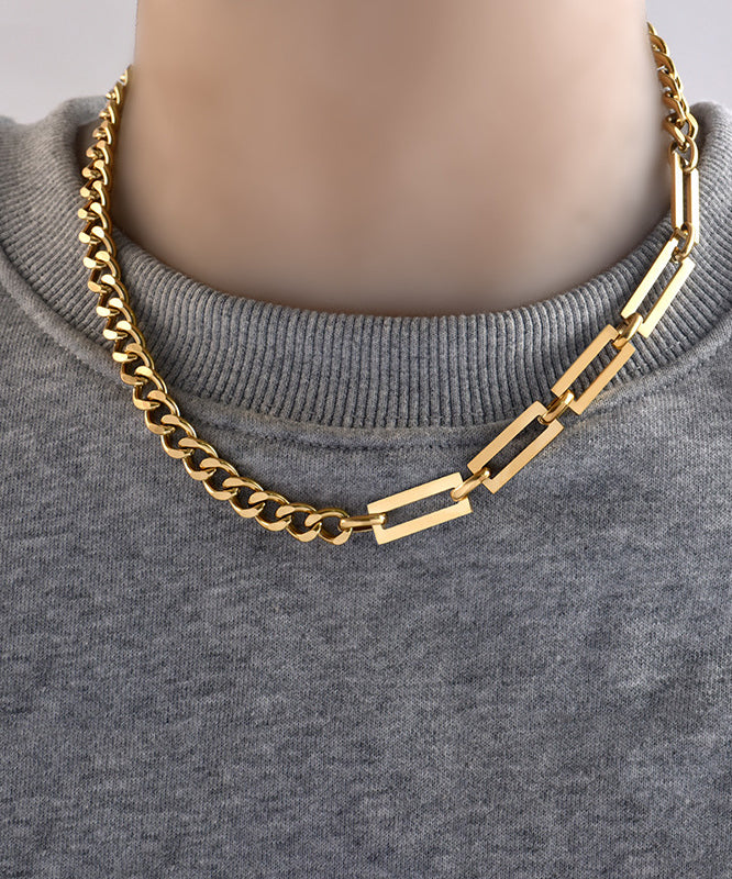 Original Design Gold Stainless Steel Chain Collar Necklace