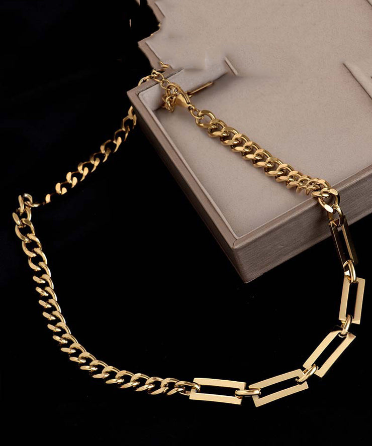 Original Design Gold Stainless Steel Chain Collar Necklace