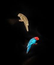 Original Design Gold Sterling Silver Overgild Asymmetrical Parrot Birdcage Drop Earrings