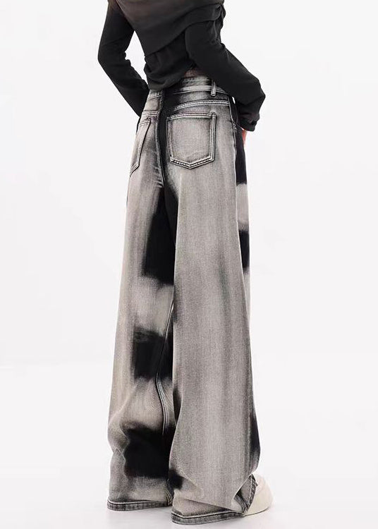 Original Design Gradient Tie Dye Denim Wide Leg Pants Fall