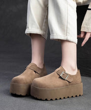 Original Design Khaki Women Splicing Suede Platform Shoes