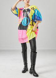 Original Design Multicolor Sequins Oversized Tank Tops Summer