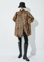 Original Design Oversized Leopard Print Blouses Spring