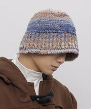 Original Design Red Brown Gradient Men Knit Bucket Hat