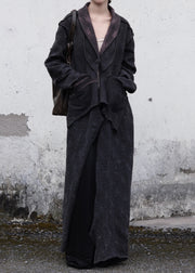 Original Design Ruffled Pockets Patchwork Wear On Both Sides Cotton Trench Fall