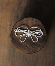 Original Design Silk Sterling Silver Bow Hairpin