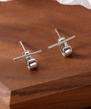 Original Design Silk Sterling Silver Stud Earrings