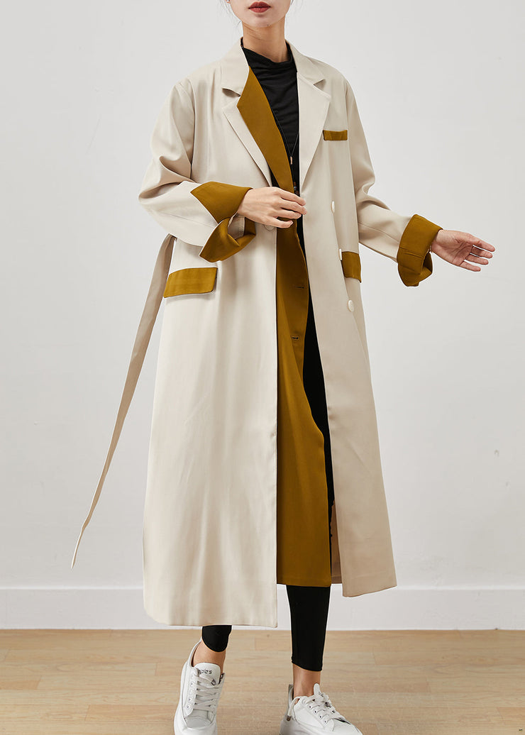 Original Design White Oversized Patchwork Cotton Fake Two Piece Coat Fall