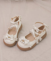 Original Japanese White Bow Cross Strap Princess Loli Shoes