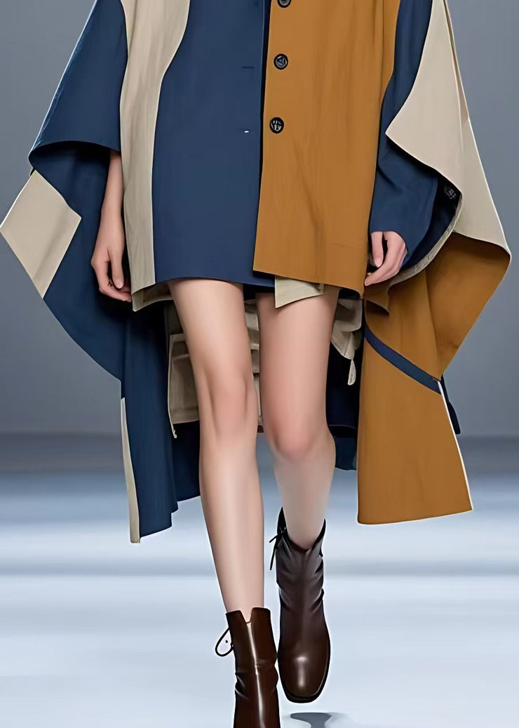 Original Navy Low High Design Patchwork velvet Coats Fall