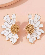 Oversize Black Sterling Silver Alloy Little Daisy Stud Earrings