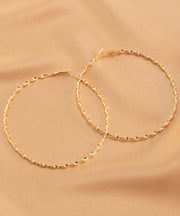 Oversize Gold Alloy Big Circle Hoop Earrings