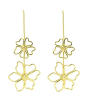 Oversize Gold Metal Alloy Floral Hollow Out Drop Earrings