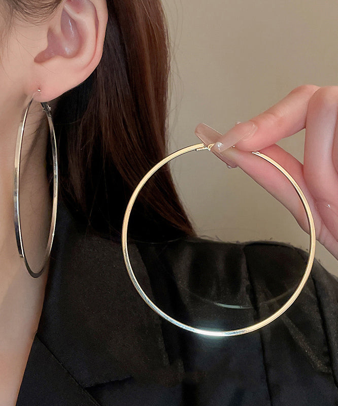 Oversize Silk Metal Circle Hoop Earrings