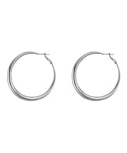 Oversize Silk Sterling Silver Big Circle Hoop Earrings