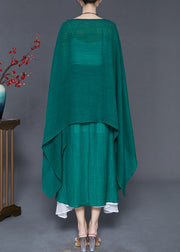 Peacock Green Chiffon Long Smock Asymmetrical Summer