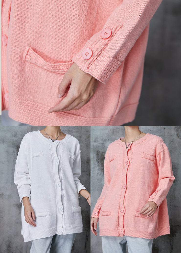 Pink Knit Cardigan Oversized Button Down Spring