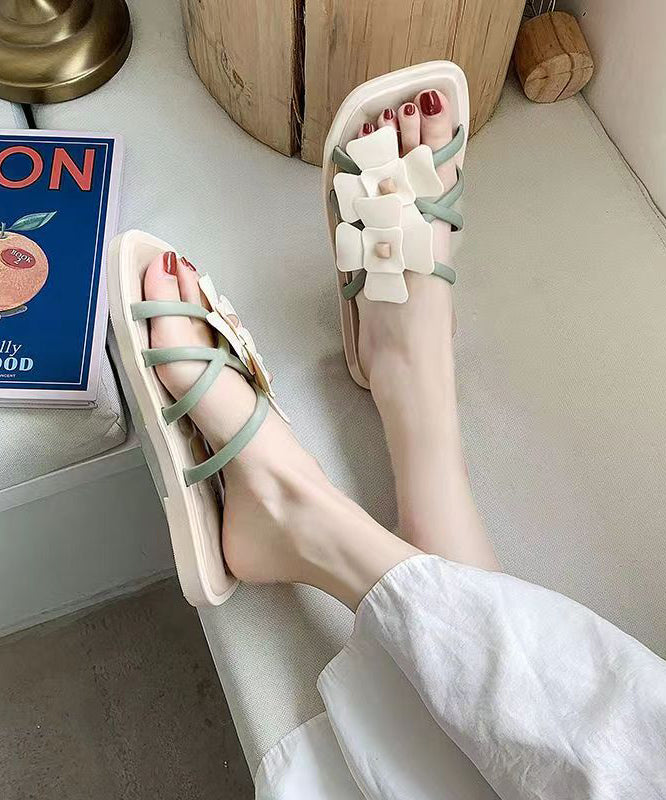 Pink Stylish Hollow Out Floral Splicing Slide Sandals