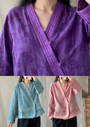 Pink V Neck Button Cardigans Fall