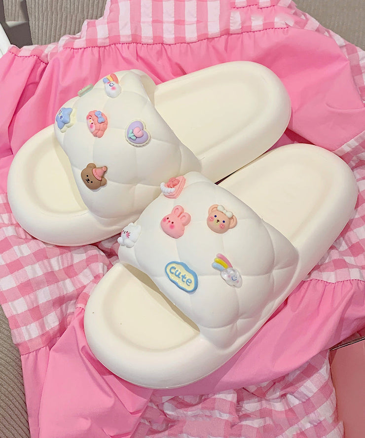 Platform White Soft Comfortable Cartoon Slippers Shoes