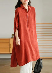 Jade Green Linen Women Casual Linen Shirt Dress - SooLinen