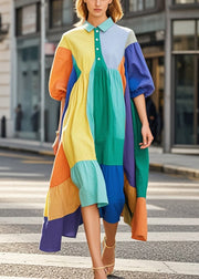 Plus Size Asymmetrical Patchwork Exra Large Hem Chiffon Holiday Dress Half Sleeve