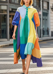 Plus Size Asymmetrical Patchwork Exra Large Hem Chiffon Holiday Dress Half Sleeve