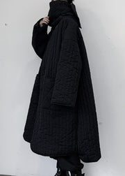 Plus Size Black Bow Button Pockets Mens Long Parka Winter