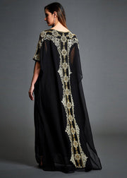 Plus Size Black O-Neck Print Chiffon Maxi Dresses Summer