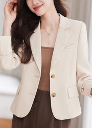 Plus Size Brown Notched Cotton Short Coats Spring