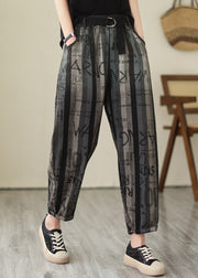 Plus Size Graphic Print Elastic Waist Crop Pants Summer