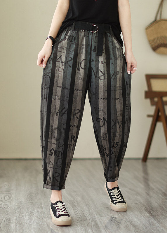 Plus Size Graphic Print Elastic Waist Crop Pants Summer