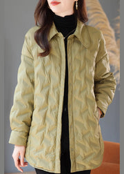 Plus Size Grass Green Oversized Warm Duck Down Puffer Jacket Winter