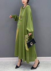 Plus Size Green Oversized Patchwork Knit Party Dress Summer