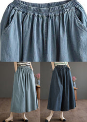 Plus Size Navy Pockets Crop Pants Skirt Summer