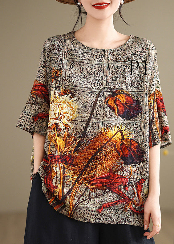 Plus Size Oversized Print Linen Tank Tops Summer