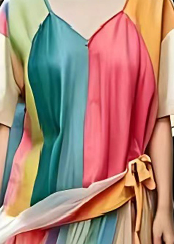 Plus Size Rainbow Oversized Patchwork Tulle Dress Summer