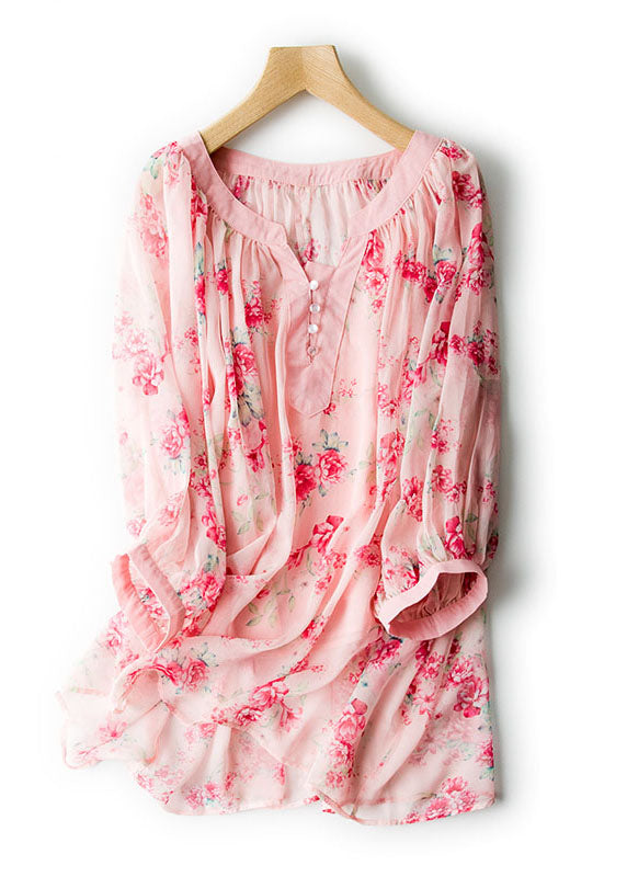 Quality Pink V Neck Wrinkled Chiffon Shirts And Spaghetti Strap Two Pieces Set Lantern Sleeve