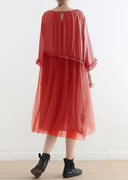 2024 Pink Tull Maxi dresses patchwork chiffon Summer Dresses