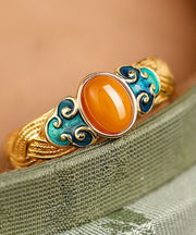 Regular Gold Ancient Gold Beeswax Enamel Opening Rings