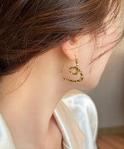 Regular Gold Copper Alloy Love Hoop Earrings