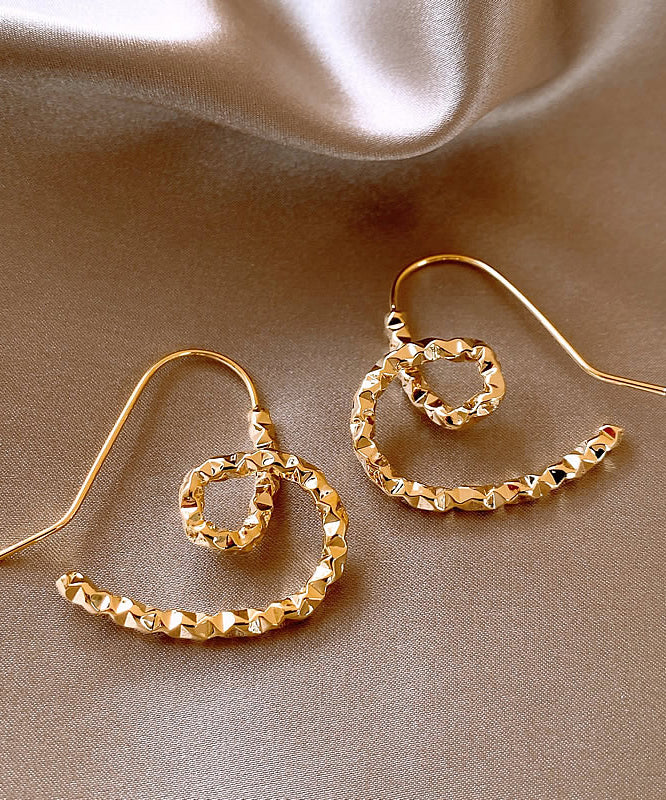 Regular Gold Copper Alloy Love Hoop Earrings