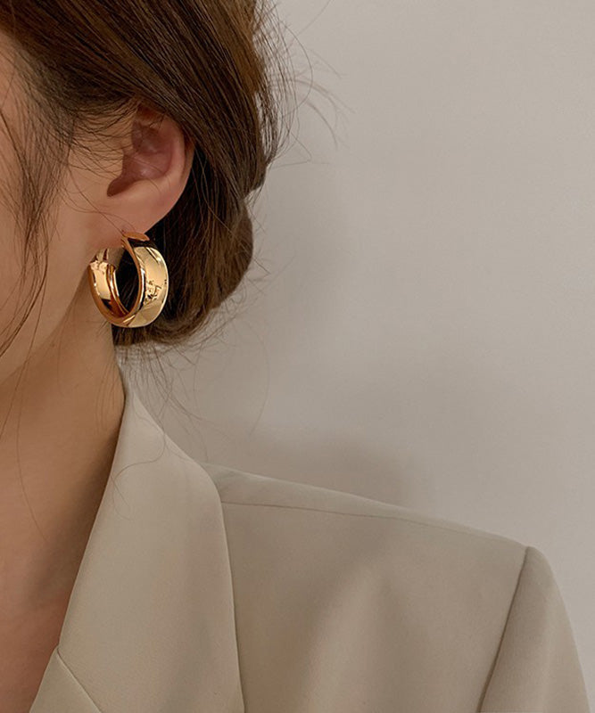 Regular Gold Metal Circle Hoop Earrings